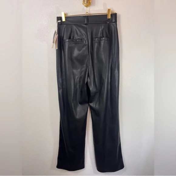 MOTHER NWT High Waist Tunnel Vision Pleated Wide Leg Faux Leather Pants Size 27